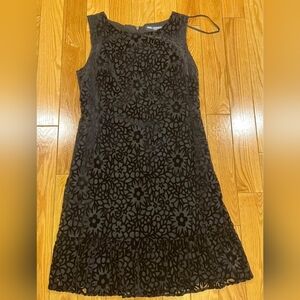 Karl Lagerfield Dress Women's 10 Black Floral Moody Formal Evening Sleeveless